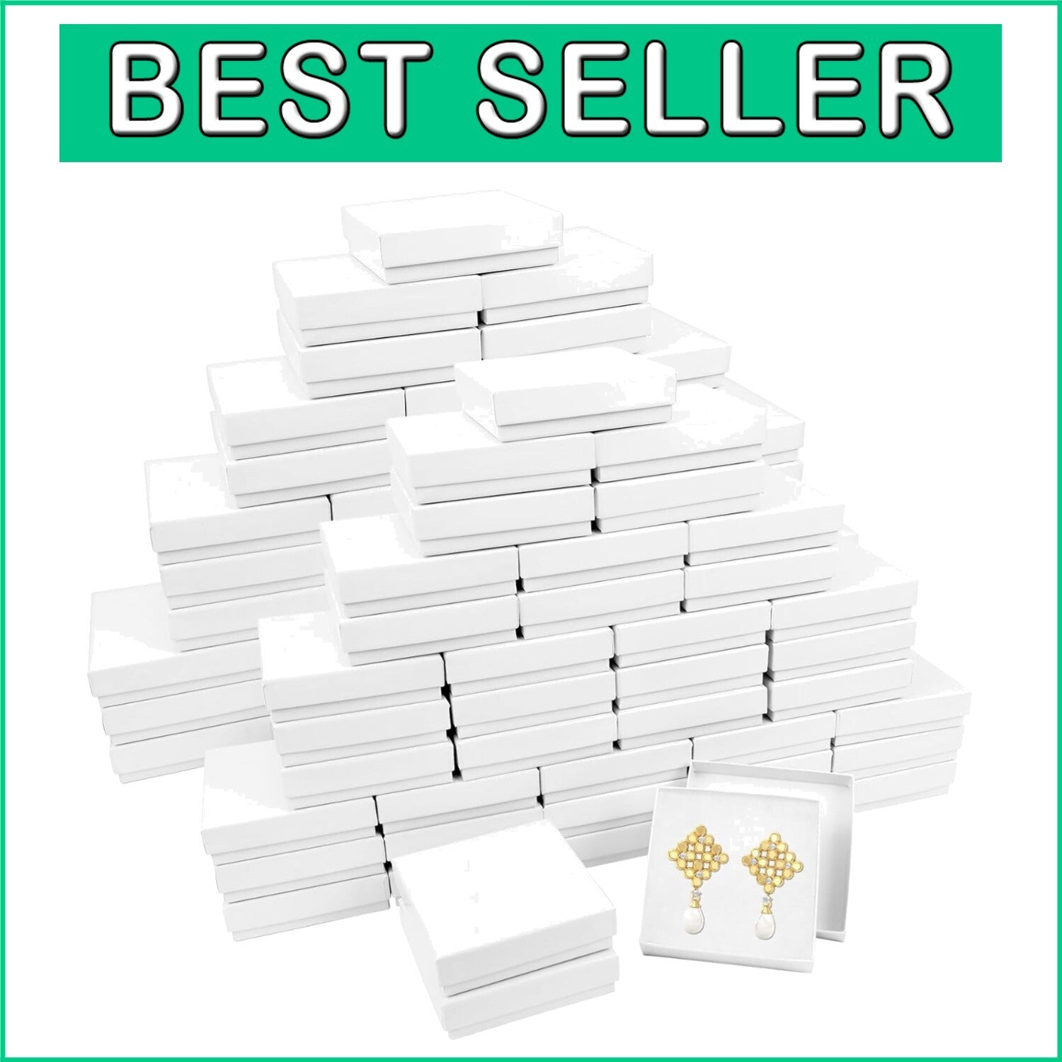 Customizable Cotton-Filled Jewelry Gift Boxes - Ideal for Gifts & Displays