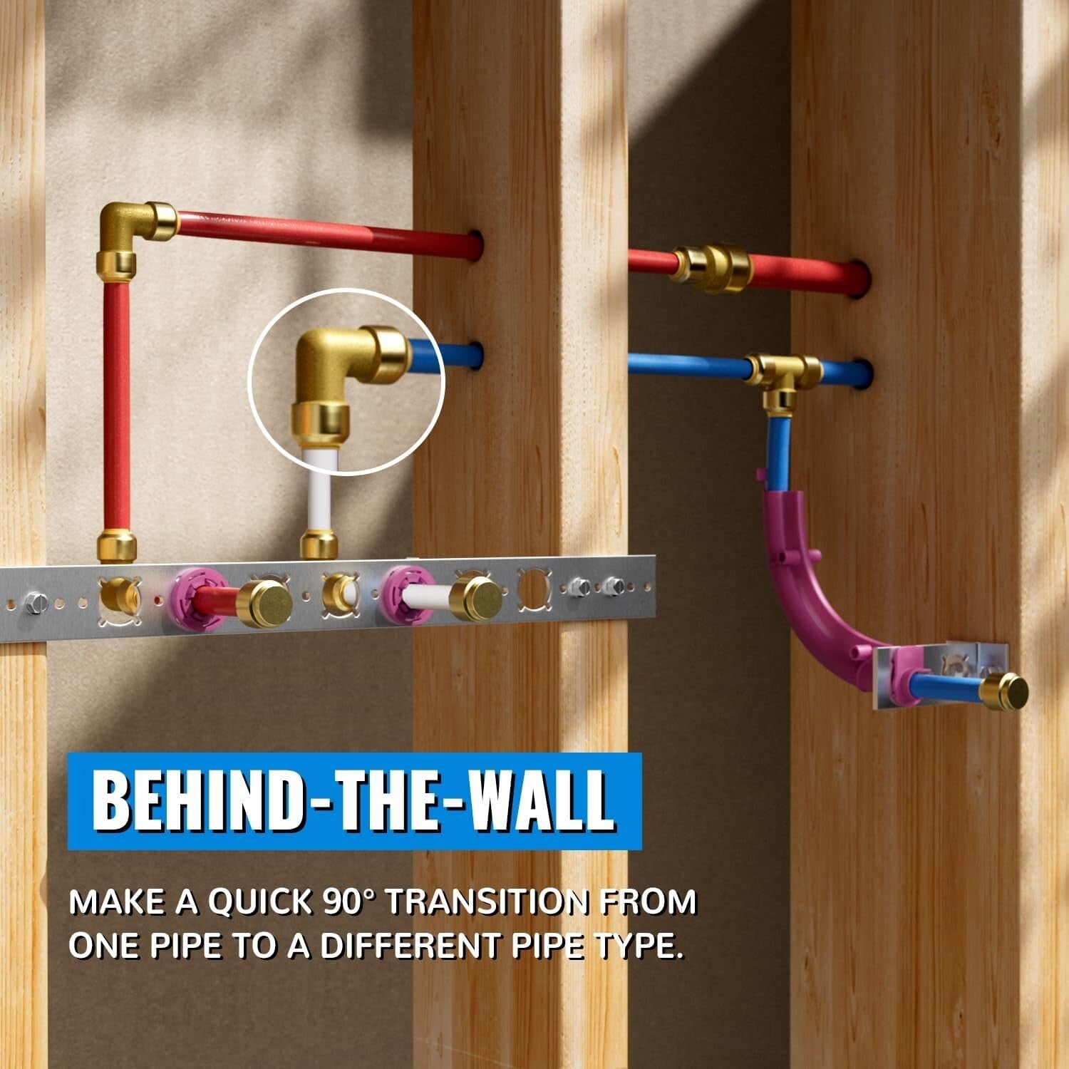 Durable 1/2 Inch 90 Degree Brass Elbows - Push PEX Plumbing Fittings Pack of 12