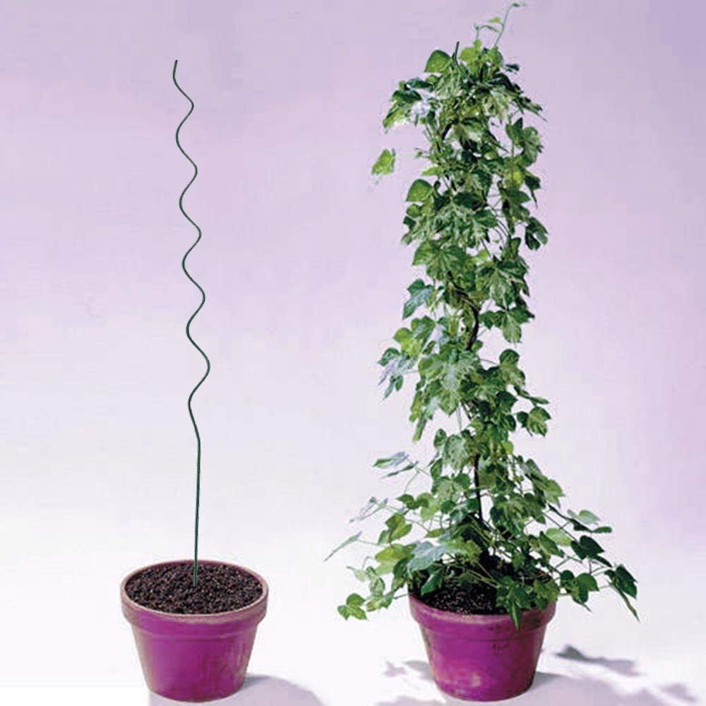 Durable 59-Inch Vinyl Coated Tomato Stakes - 10 Pack Climbing Plant Supports