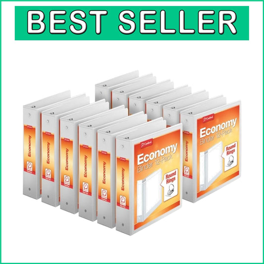 Durable White 3-Ring Binders: 12 Pack with ClearVue Cover for Personalization