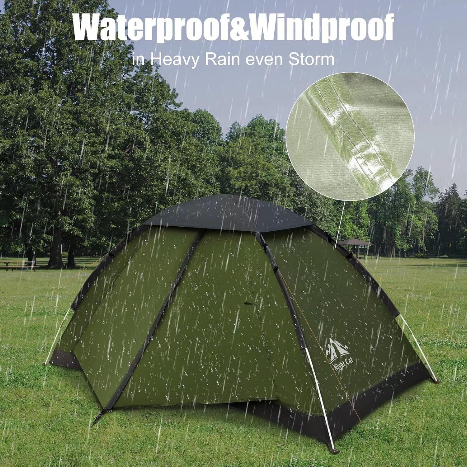 Compact 1-Person Camping Tent with Heavy Rainproof Design - Perfect for Scouts