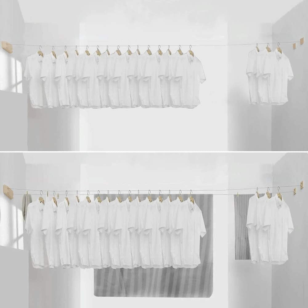 Durable Gold Retractable Clothesline with Dual Ropes - Perfect for All Clothing