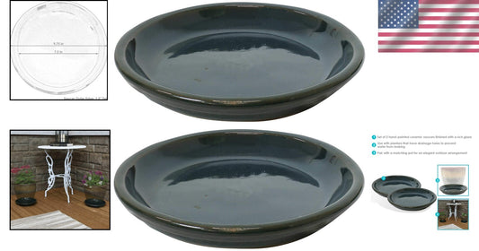 7-Inch Flower Pot Saucers - Durable Ceramic Drainage Trays for Vibrant Gardens