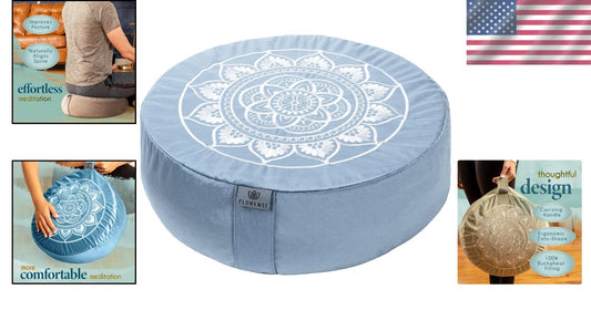 Premium Velvet Yoga Cushion with Posture Support - Beautiful Mandala Design