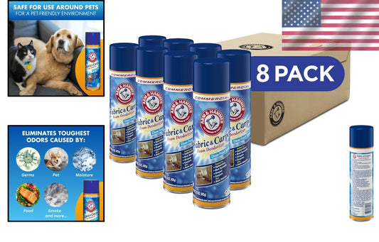 15oz Foam Upholstery Deodorizer - Non-Sticky, Professional Fresh Scent, 8-pack