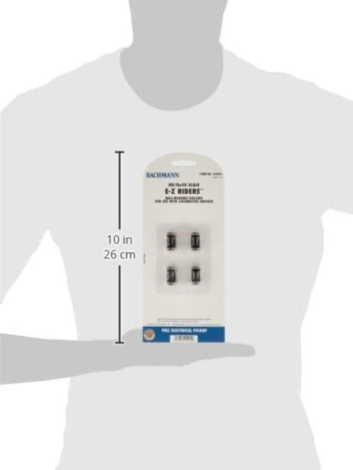 4-Pack HO/On30 E-Z Riders with Ball Bearing Rollers for Test Running Locomotives