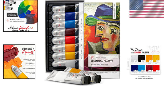 Artistic Excellence - Non-Toxic Oil Paint Set with 8 Rich Colors, 50ml Each