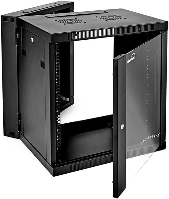 12U Server Cabinet with Locking Glass Door - Durable & Space Efficient Design