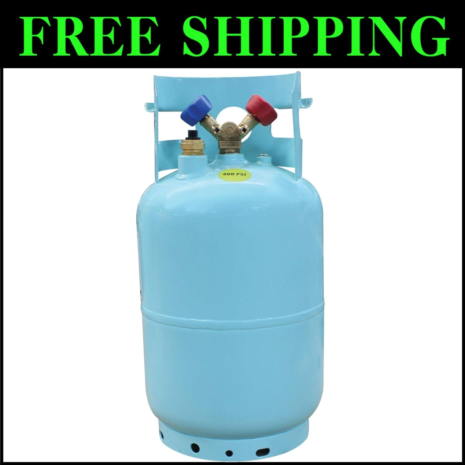 Blue Powder Coated Refrigerant Recovery Cylinder - 30 lb with 1/2" ACME Fittings