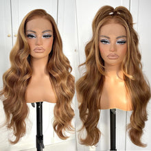 Load image into Gallery viewer, Wavy Honey Highlight 13x6 Lace Front Wig - Adjustable &amp; Breathable Design