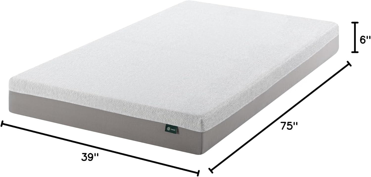 Breathable 6-Inch Twin Memory Foam Mattress with Pressure Relief Features