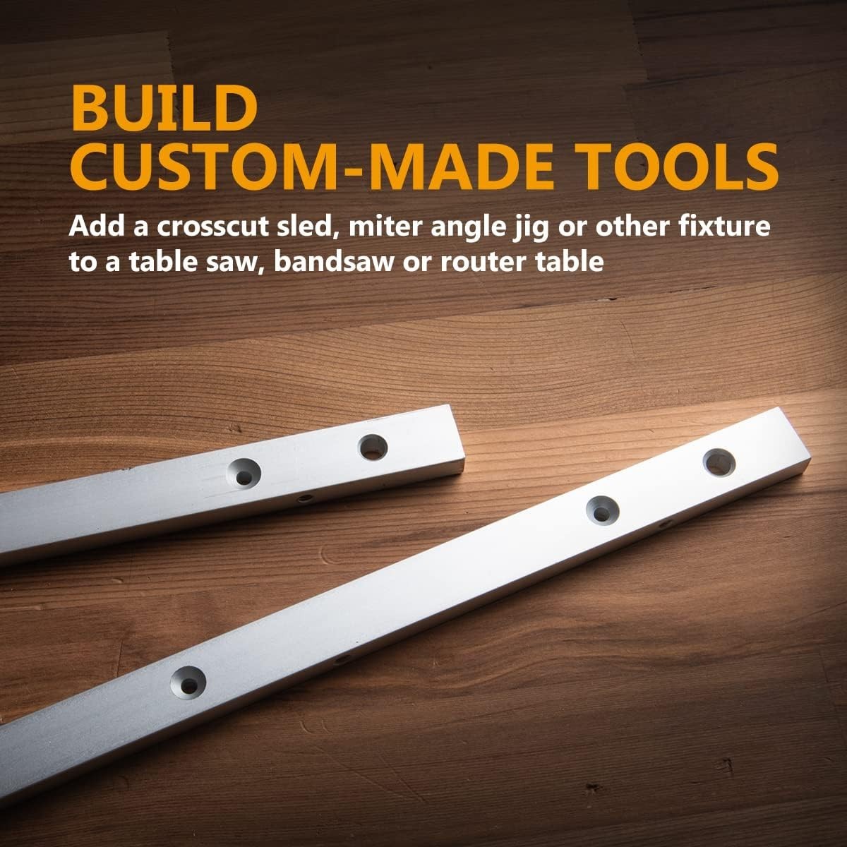 Aluminum 24" Miter Bar with Countersunk Holes - Versatile 4PK for Woodworking