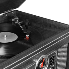 Load image into Gallery viewer, Nostalgic 3-Speed Turntable with Bluetooth, CD Player &amp; Built-in Speakers - Grey