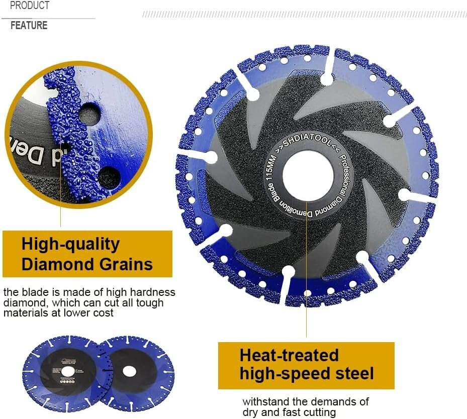 Durable 14 Inch Diamond Blade with Abrasive Coating for Long-Lasting Performance