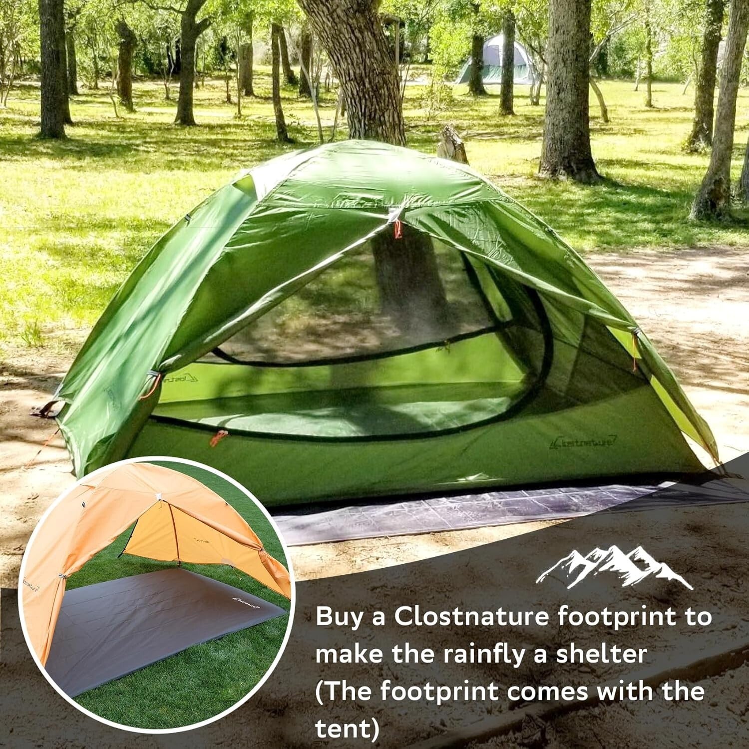 1-Person Lightweight Camping Tent with Quick Setup - Ultralight Waterproof Green