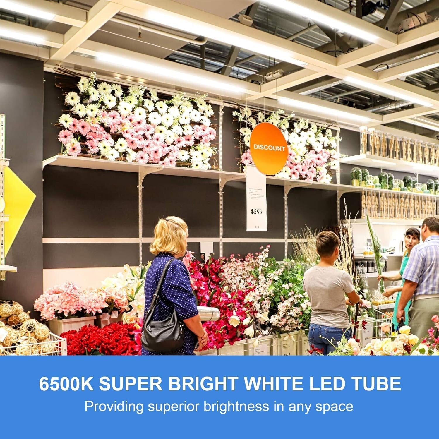Versatile 4FT LED Tube Lights: 10-Pack, 40W, 6500K - Ideal for Garage & Office