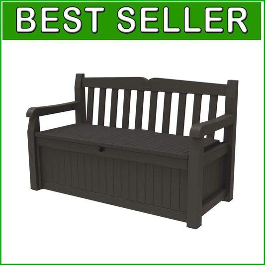 Elegant Outdoor Storage Bench - 70 Gallon Resin Deck Box for Patio & Seating