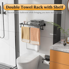 Load image into Gallery viewer, Elegant 24-Inch Wall-Mount Towel Holder in Matte Black - Heavy Duty Design