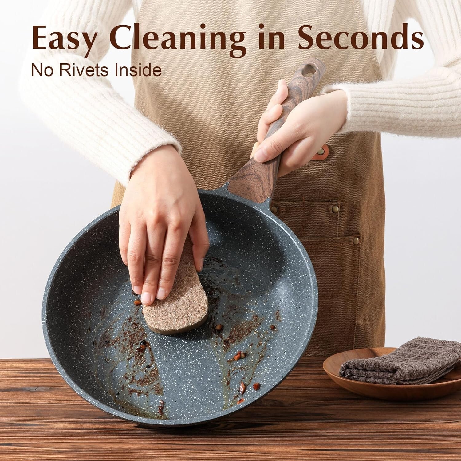 Easy-Clean Nonstick Omelet Pan with Lid - 12.5-Inch for All Cooking Needs