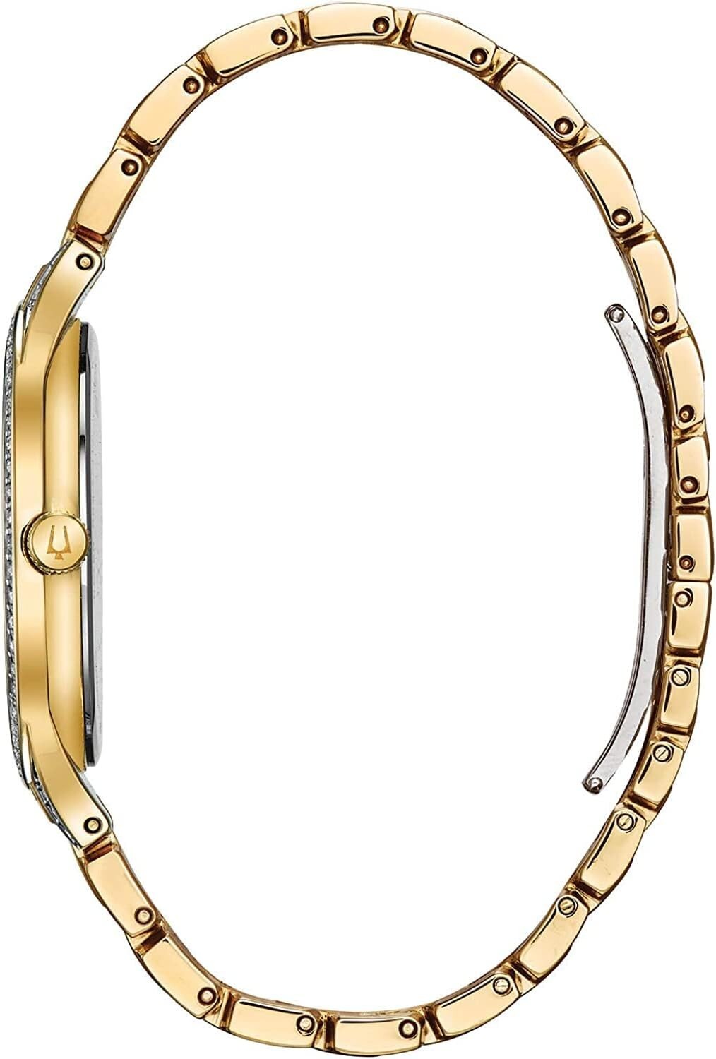 Men's Slim Crystal Accent Watch - Gold-Tone Stainless Steel, 30M Water Resistant