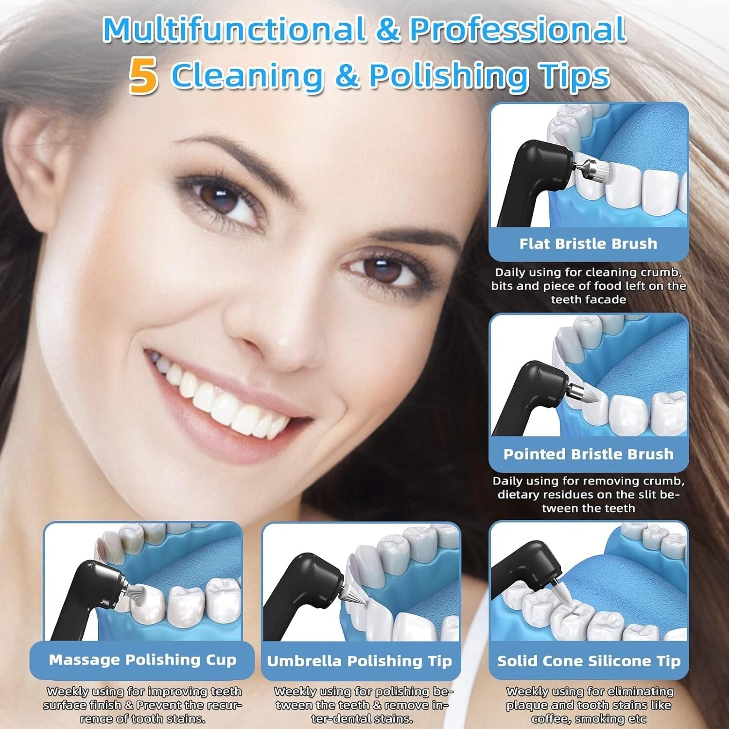 Advanced Dental Cleaning Kit: Electric Polisher with LED Light & Travel Friendly