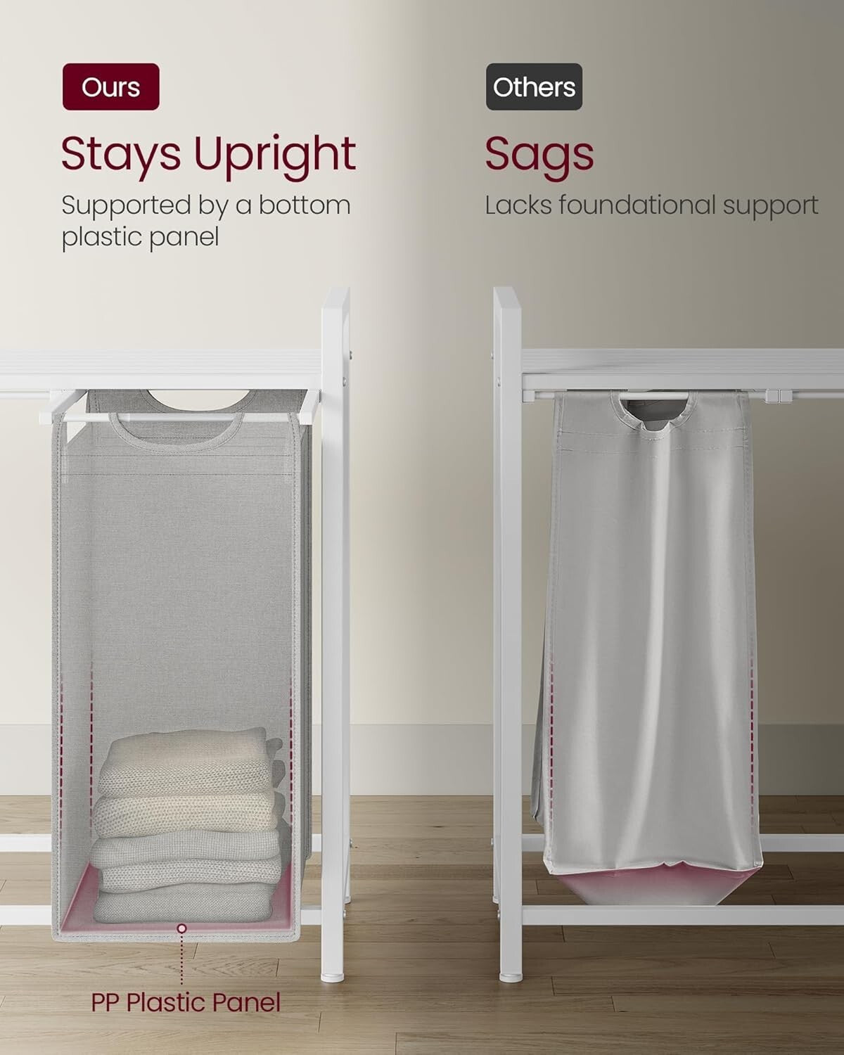 Elegant Versatile Laundry Hamper with Pull-Out Liners - Modern 36.4" Design