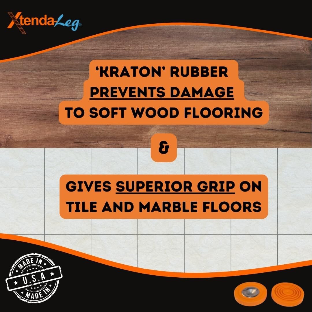 Easy Install Ladder Stabilizer with Rubber Feet - OSHA Approved Safety Accessory