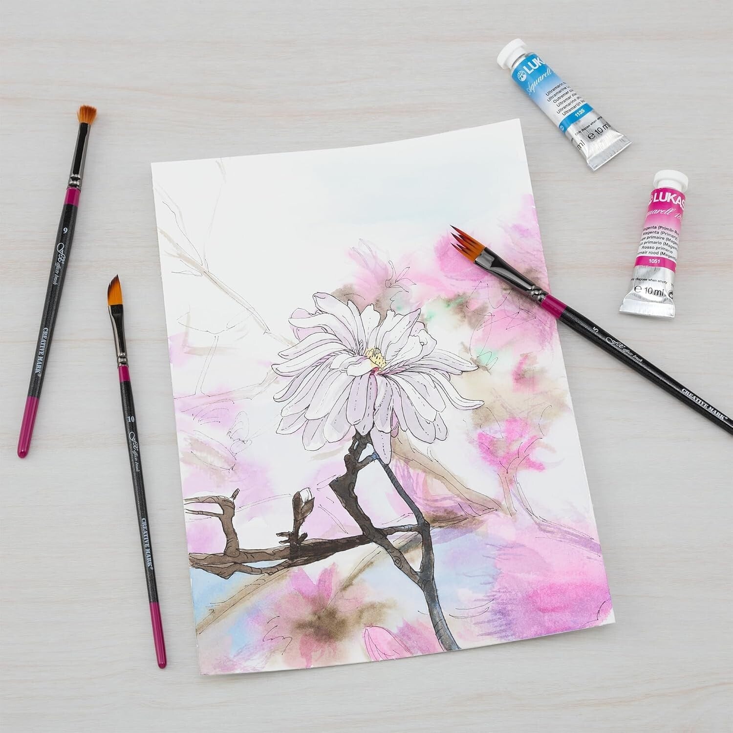 High-Quality 10 Brush Set for Artists: Special Effects & Multi-Media Painting