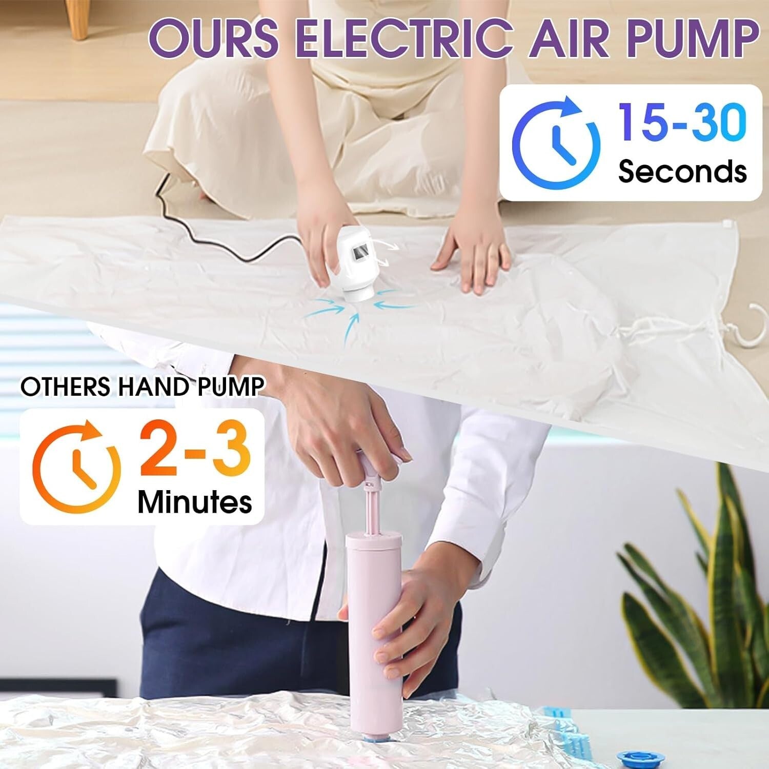 Heavy-Duty Vacuum Seal Bags Set (25), 5 Sizes + Electric Air Pump Included