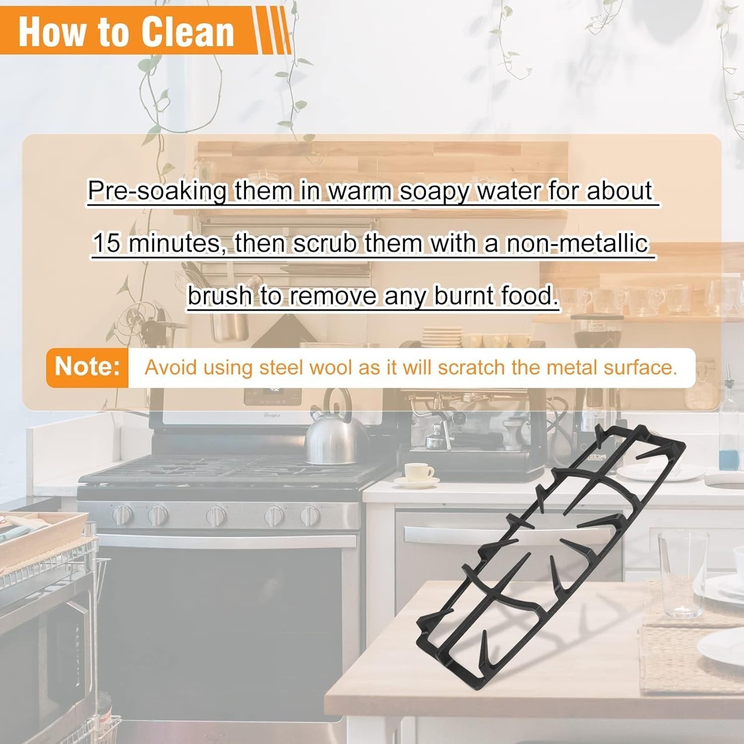 19.68" Coated Cast Iron Stove Grate Replacement - Fits Multiple Kenmore Models