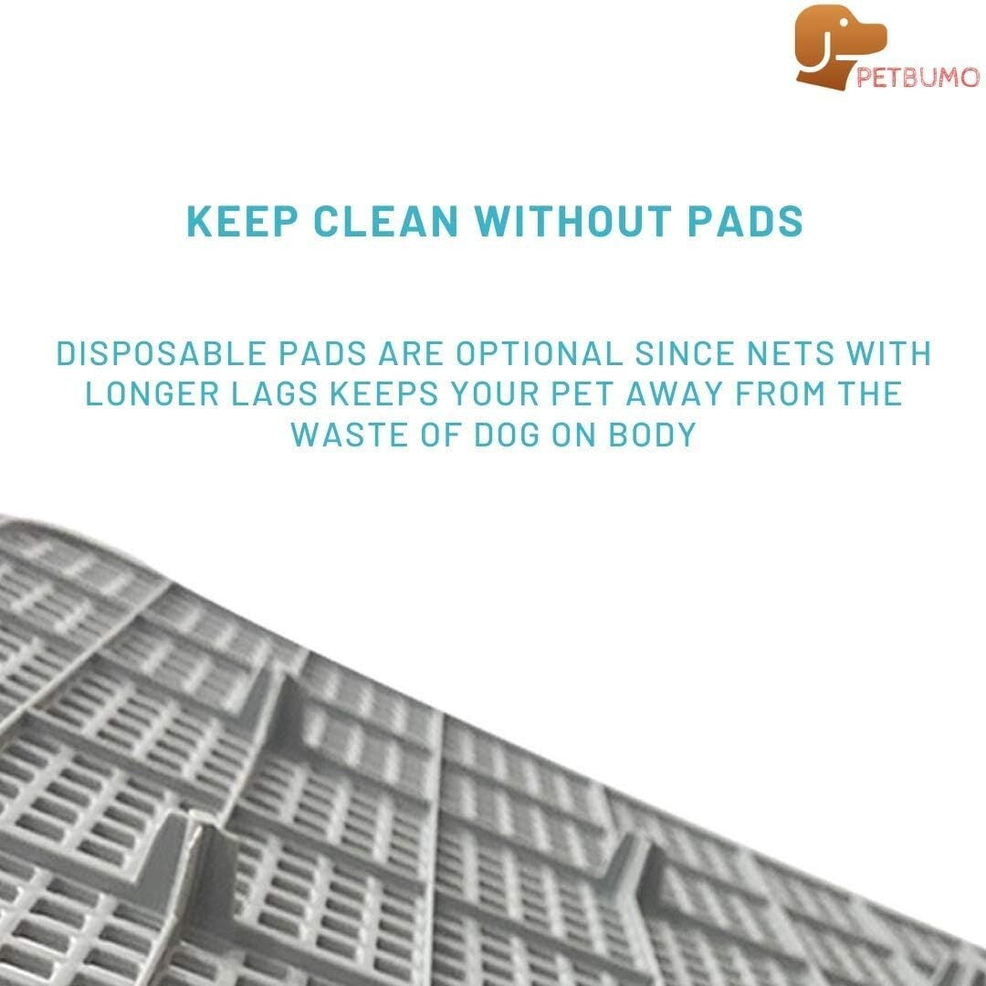 Indoor Potty Tray for Dogs with Protective Walls & 100 Pads for Clean Floors