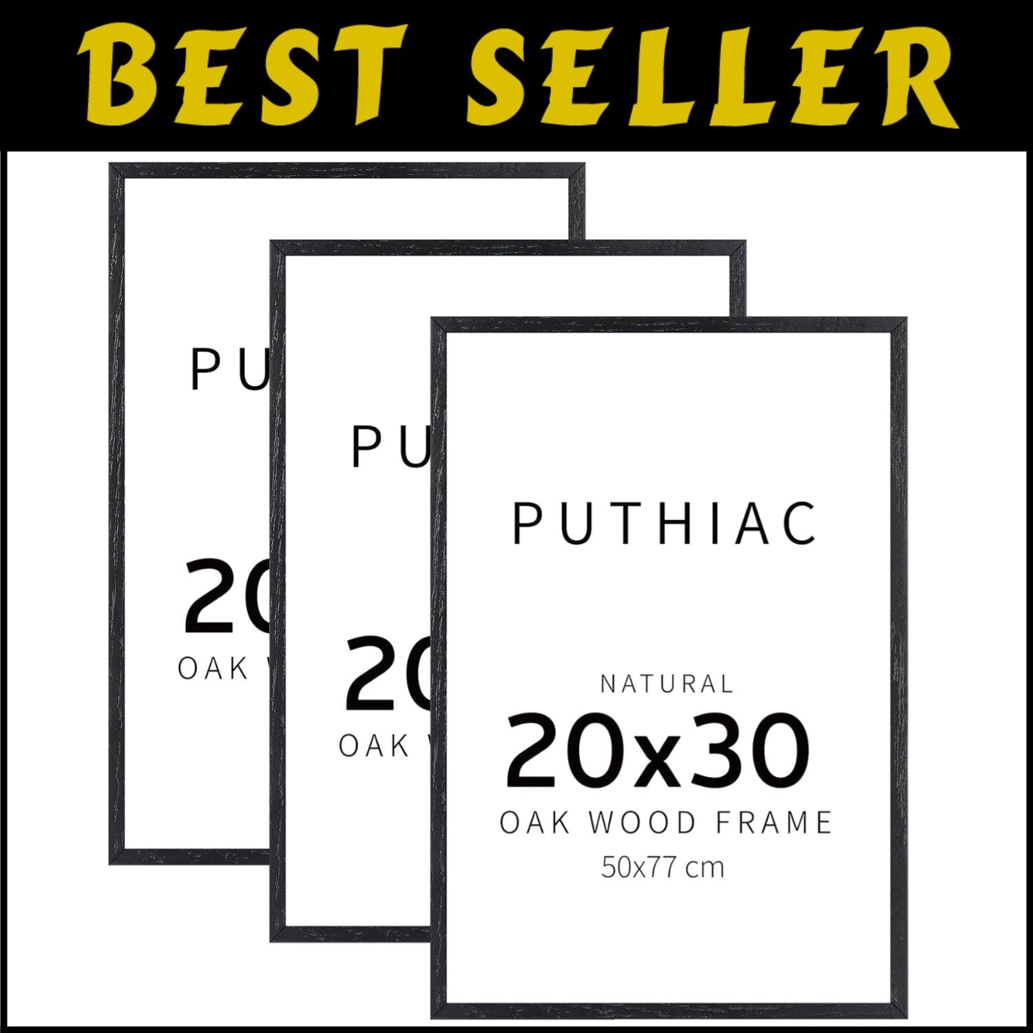 Gallery-Style 20x30 Black Oak Frame Set - Versatile Display for All Occasions