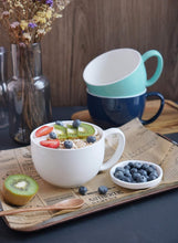 Load image into Gallery viewer, Comfort Grip 22oz Porcelain Mugs Set of 4 - Ideal for Soup, Hot Chocolate &amp; More