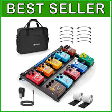 Load image into Gallery viewer, Premium 21" Pedal Board with Built-in Power &amp; Carry Bag - Perfect for Musicians