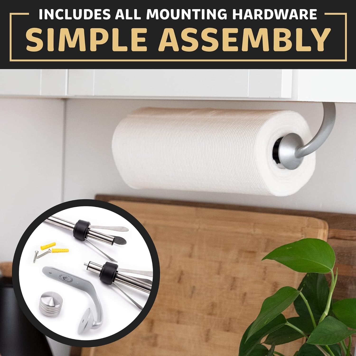 Elegant Paper Towel Dispenser - One-Handed Tear & Rust-resistant Stainless Steel