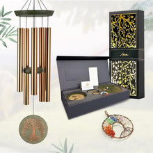 Load image into Gallery viewer, Durable Gold &amp; Green Wind Chimes - Hand-Tuned Outdoor Decor for Memorial Gifts