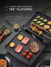 Load image into Gallery viewer, Gourmet Sandwich Maker with Non-Stick Plates, Stainless Steel, and 180° Opening