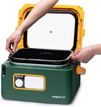 Load image into Gallery viewer, Elegant 8-Quart Nomad Slow Cooker in Green/Gold - Ideal for Buffets &amp; Gatherings
