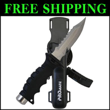 Load image into Gallery viewer, KF510 Black Stainless Steel Dive Knife with Quick Release Sheath - 5 Inch Blade