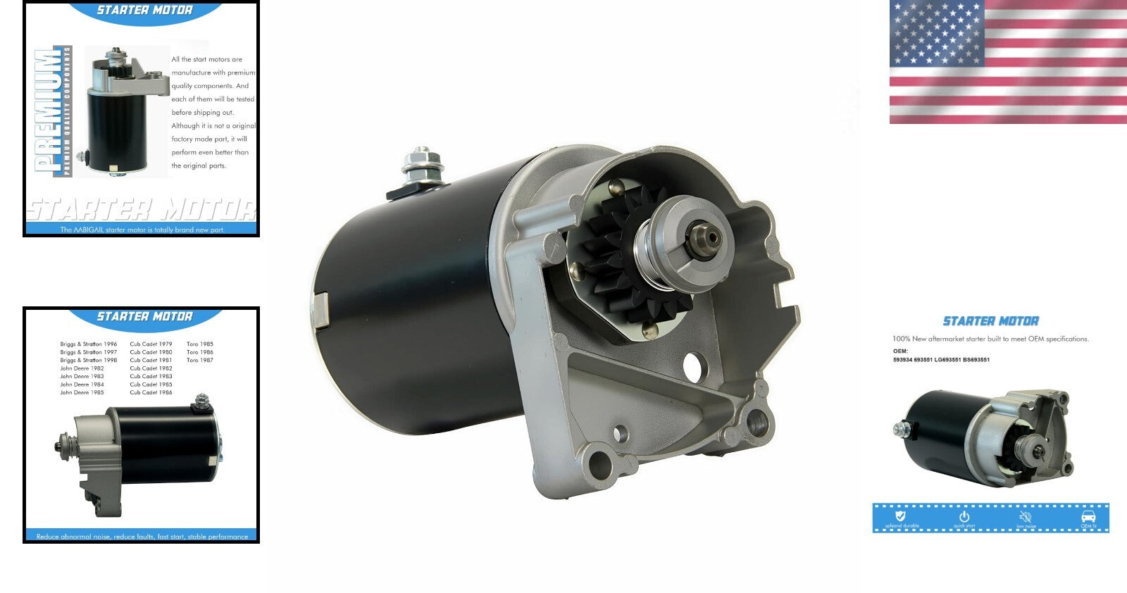 Quality Tested Replacement Starter Motor for Briggs Engines - 365 Days Warranty