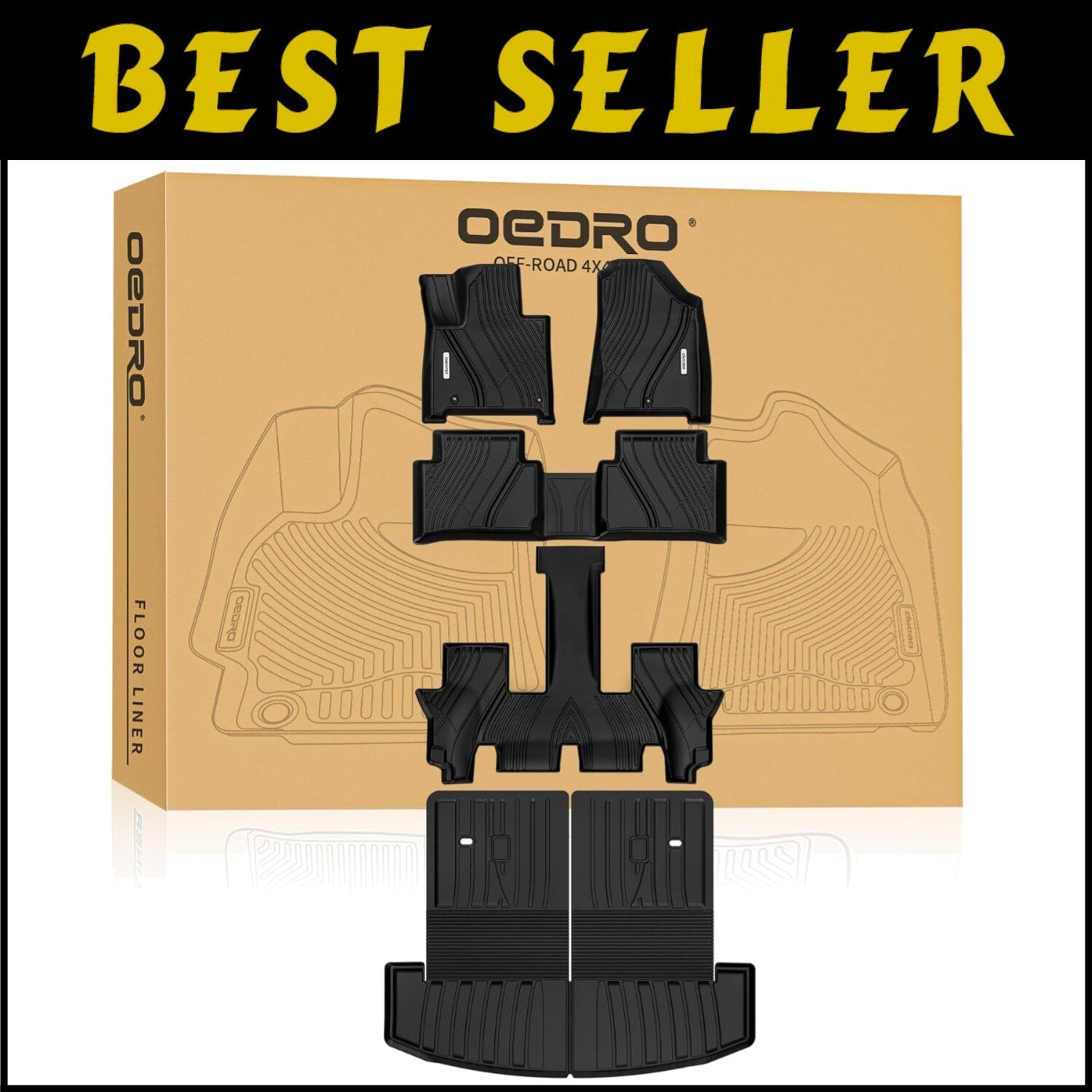 Durable All-Weather Floor Mats with Backrest Protector for Hyundai Santa Fe