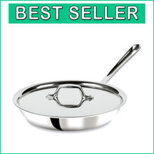 Load image into Gallery viewer, Elegant D3 Stainless Steel Skillet with Lid - 10 Inch, Fast Heat Distribution