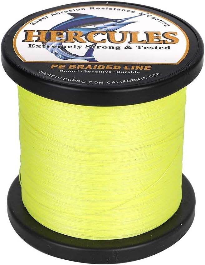 Fluorescent Yellow 80LB Braided Fishing Line - All-Season Performance & Strength