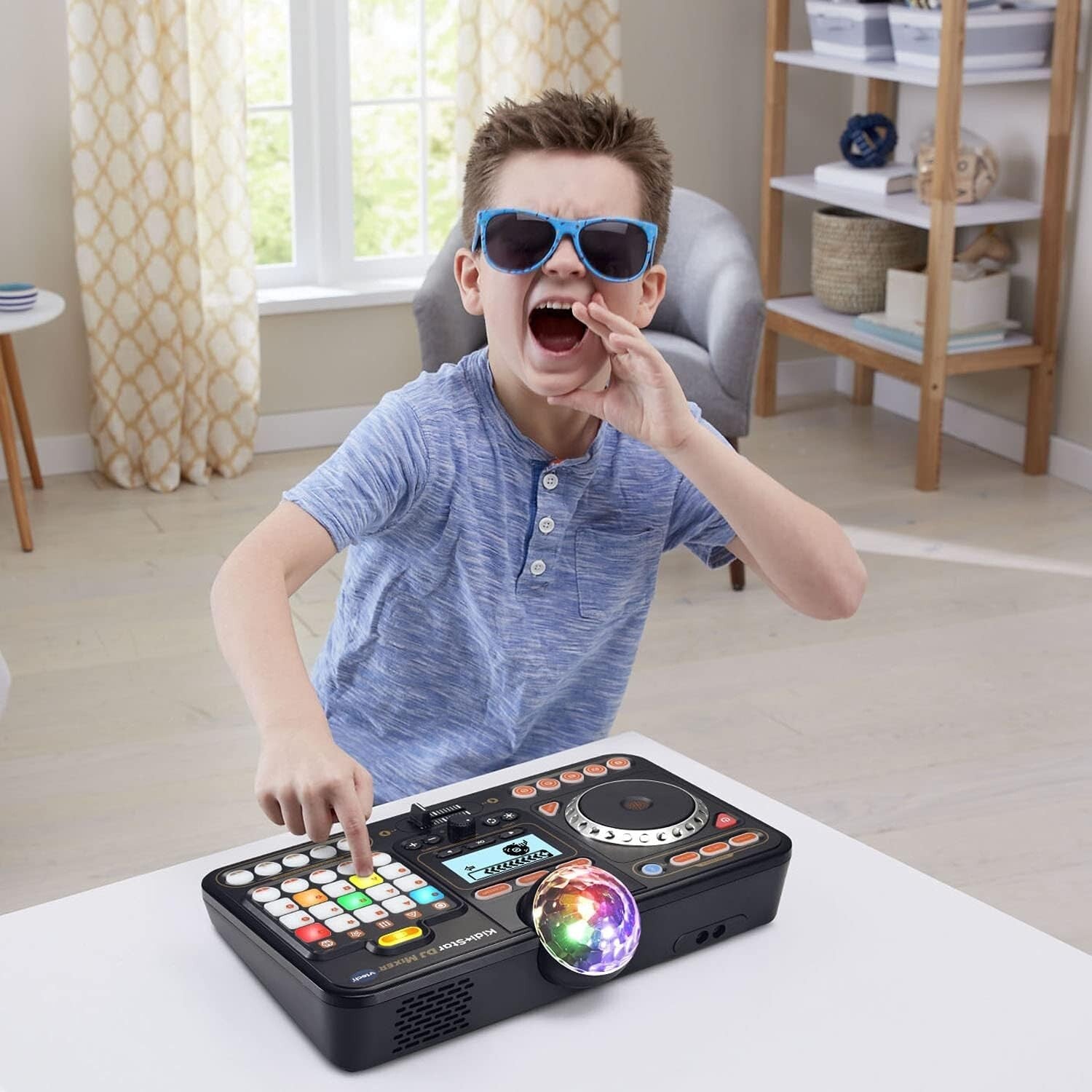 Portable Kidi Star DJ Mixer with Custom Sound Effects & Built-in Speaker