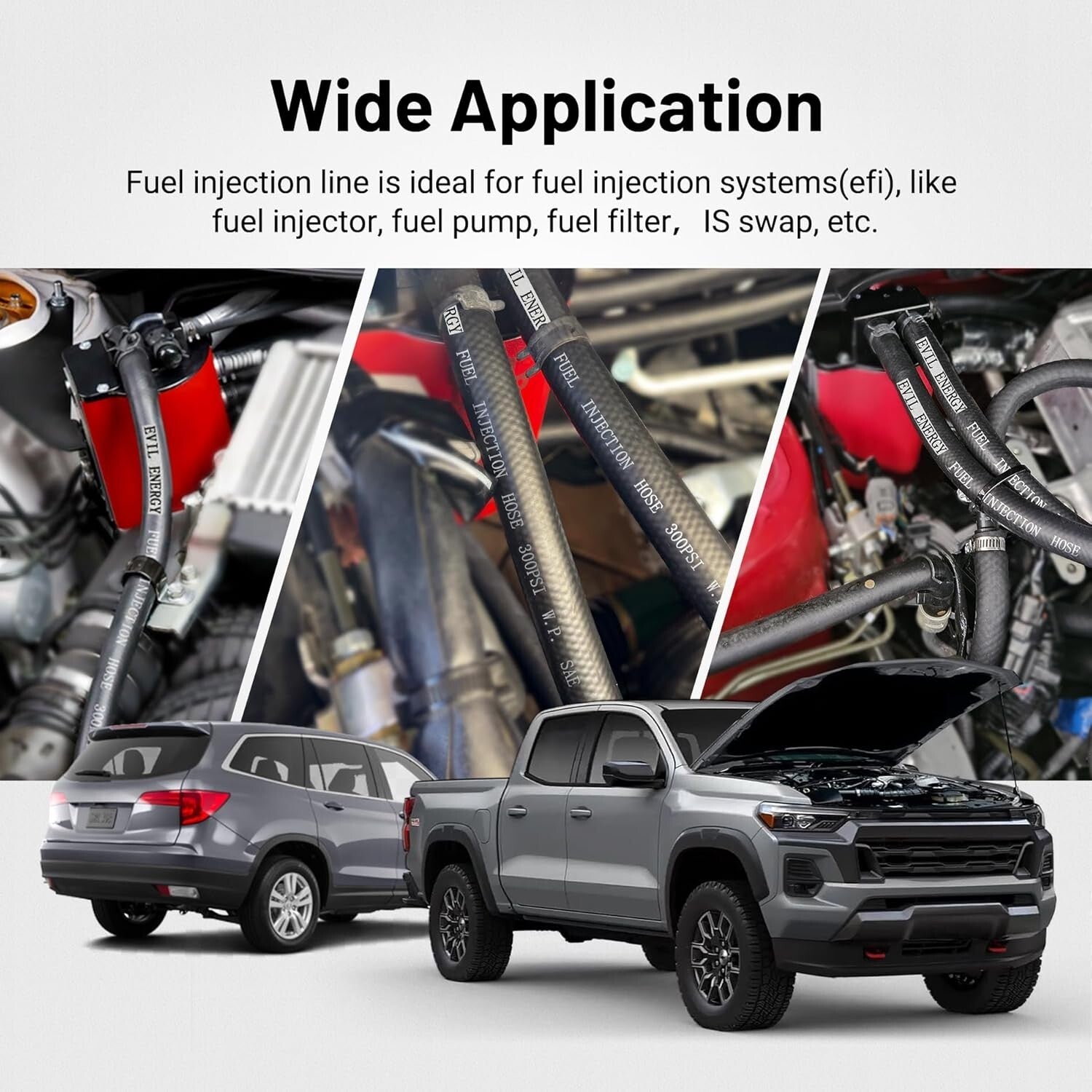 Durable 1/4 Inch Fuel Line Hose, 25FT - 1200 PSI Max Pressure & Flexible Design