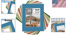 Load image into Gallery viewer, Versatile 20-Pack of 16x20 Mixed Color Mats for Effortless Photo Display