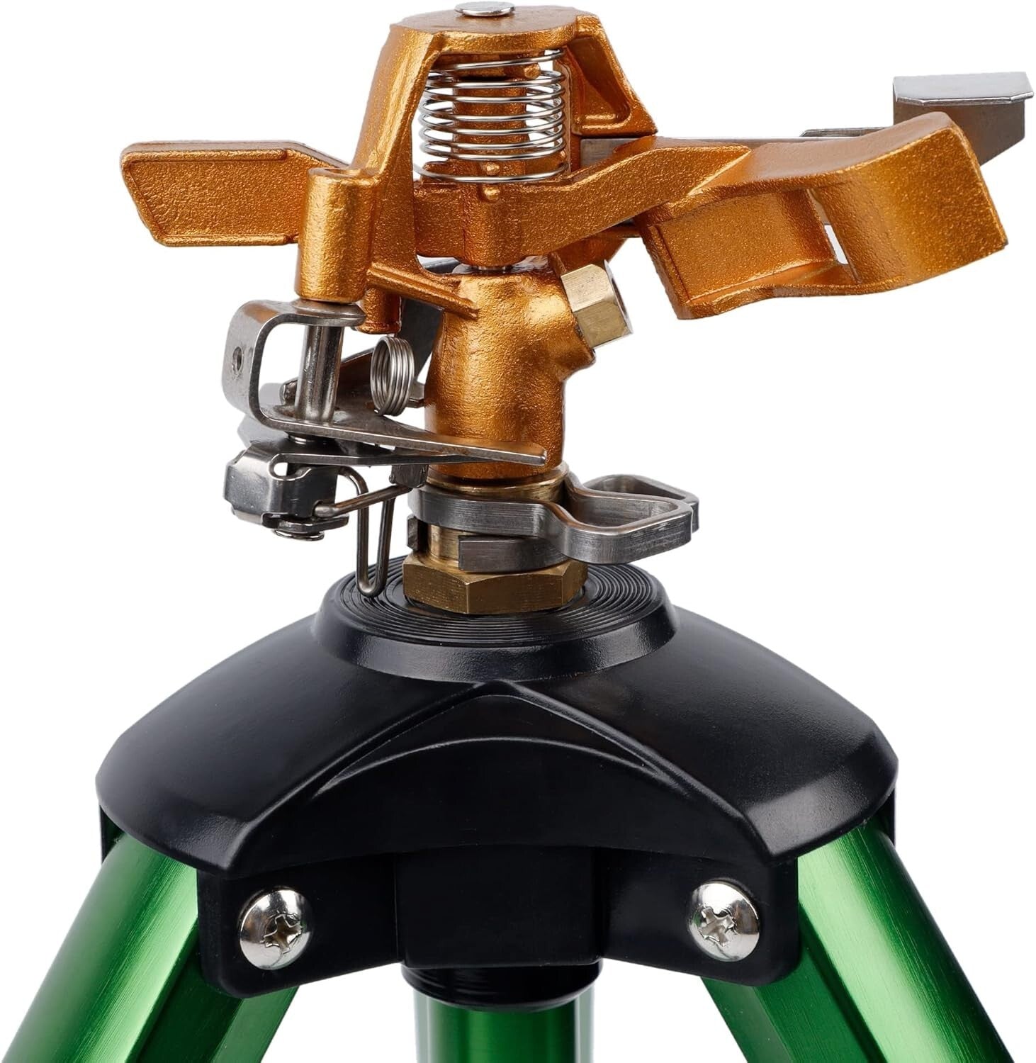 Effortless 360° Lawn Irrigation with Heavy-Duty Brass Tripod Sprinklers - 2 Pack