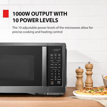 Load image into Gallery viewer, Sleek Black Stainless Steel Microwave Oven - Smart Sensor &amp; Easy Clean Features