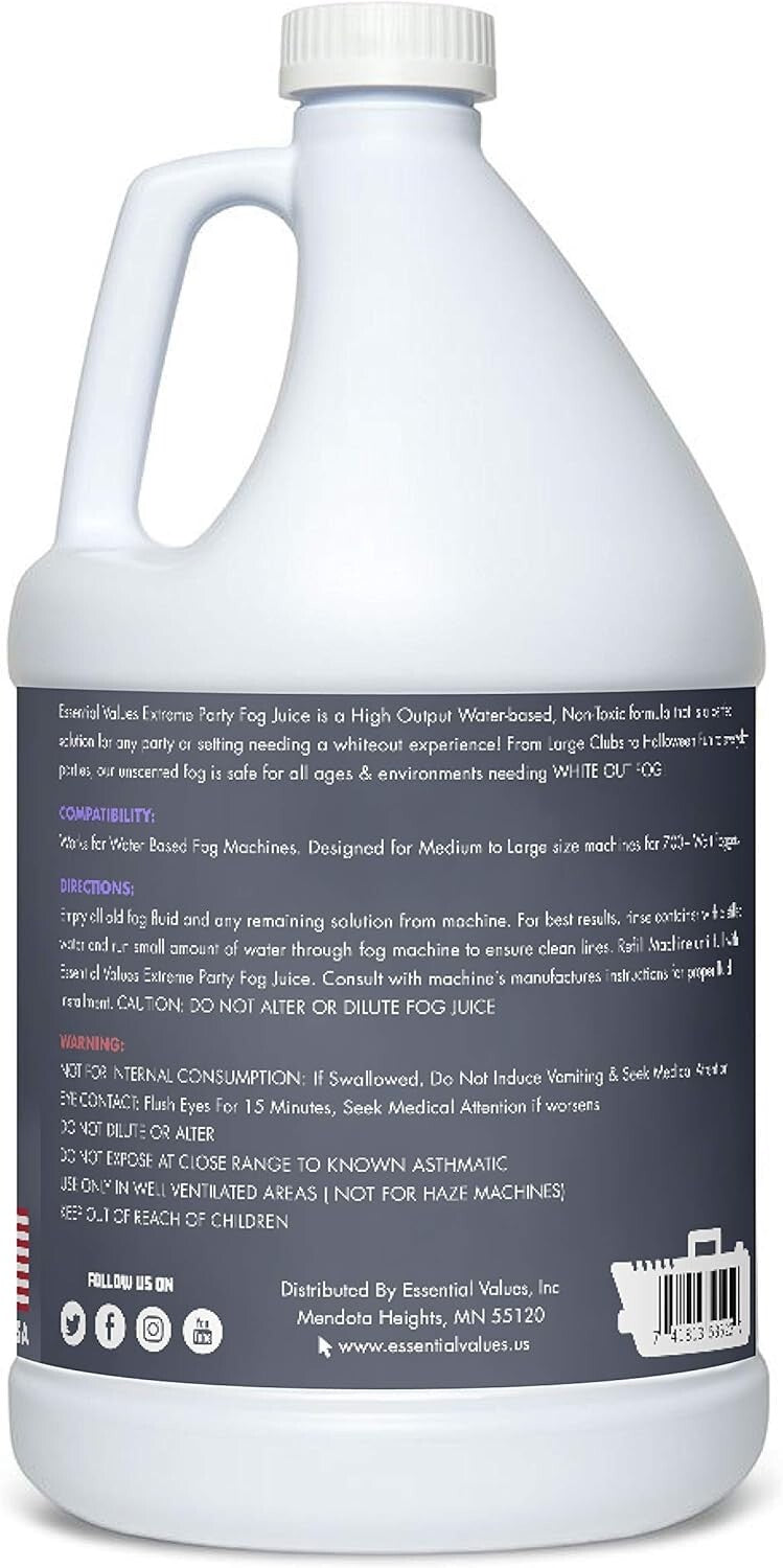 USA-Made High Density Fog Fluid - Ideal for DJs & Lighting Effects - 1 Gallon