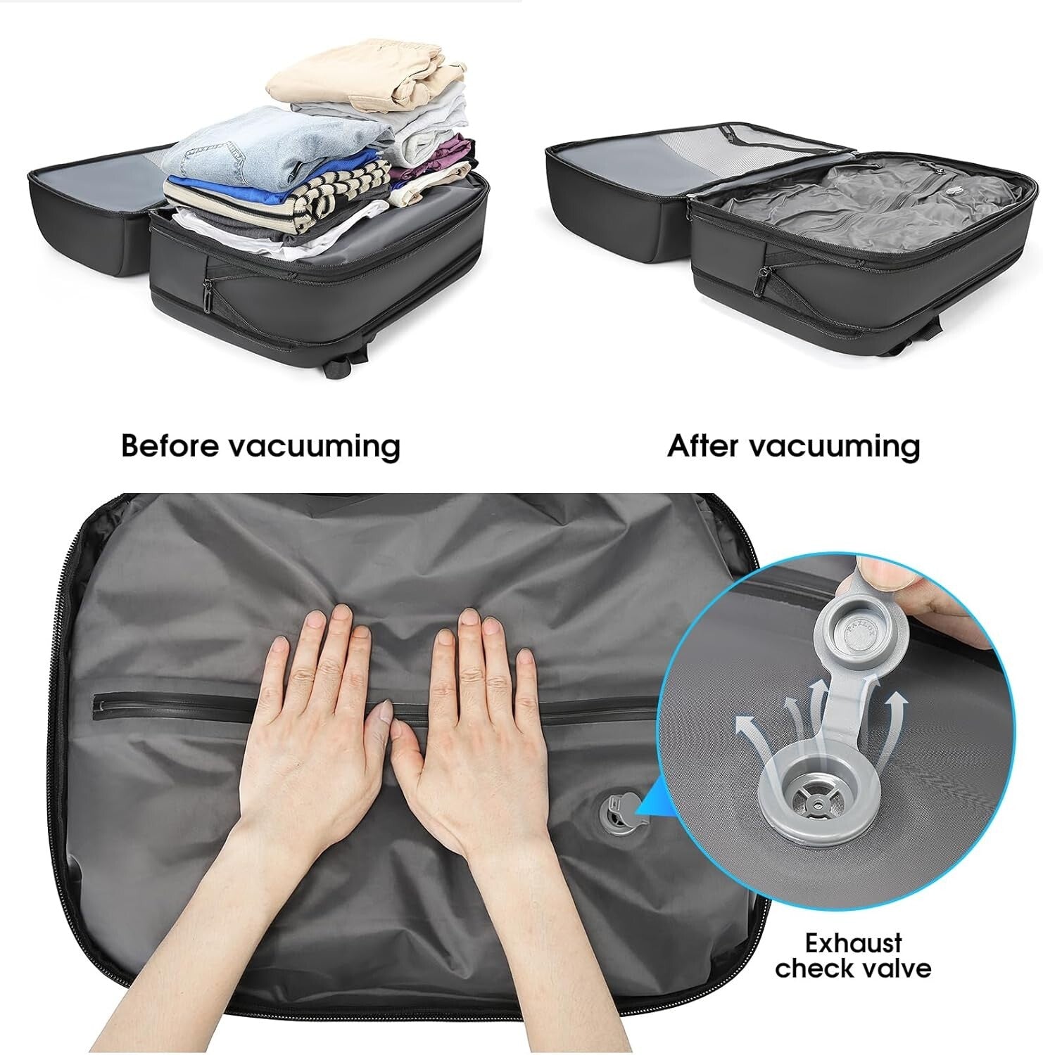 Versatile USB Charging Travel Backpack - 50L Expandable with Vacuum Compression